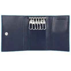 Piquadro Funda Cuadrada Azul Para Llaves De Cuero De 6,5 Cm -Bolsa De Viaje 39e504953ed379903f1abefb8107a792 4