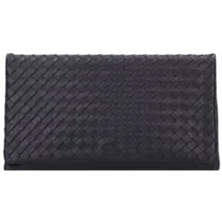 Abro Piuma Tejido Bolsa De Embrague De Cuero 28 Cm