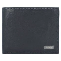 Billetera De Napa Negra De Cuero RFID 11 Cm