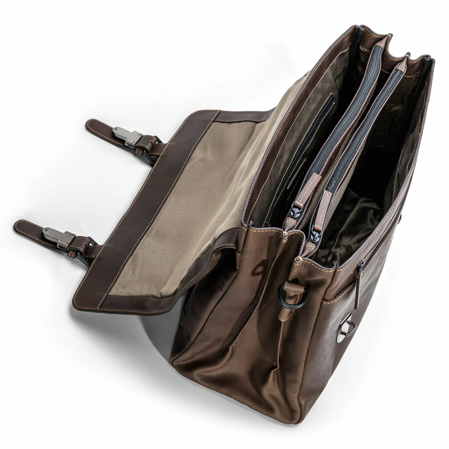 Maletín Nashville XXL 3 Compartimentos Cuero 39 Cm 5 Maletín Nashville XXL 3 Compartimentos Cuero 39 Cm - Imagen 5