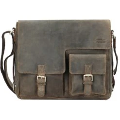 Maletín De Cuero Con Compartimento Para Portátil De 36 Cm